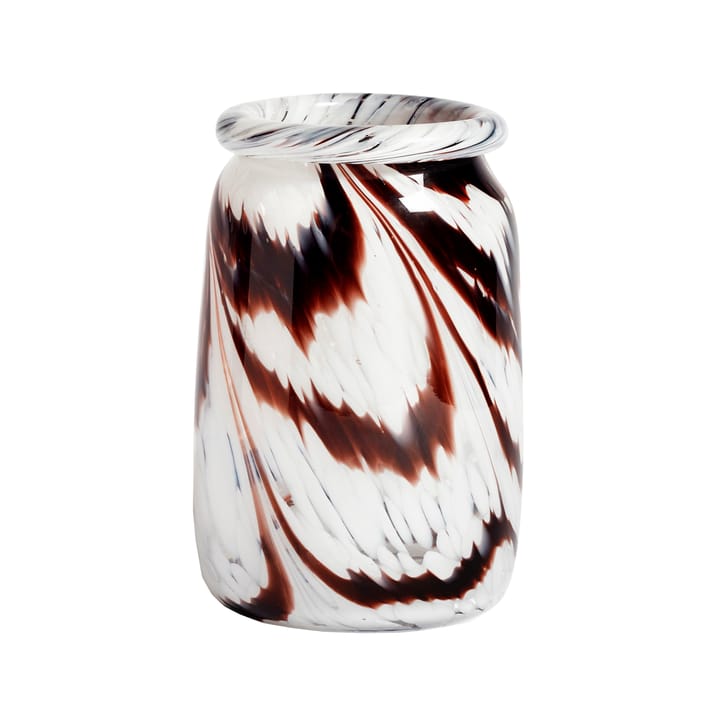 Splash Roll Neck Vase L 27cm, Coffee-white HAY