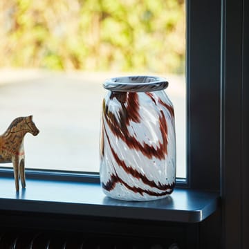 Splash Roll Neck Vase L 27cm - Coffee-white - HAY