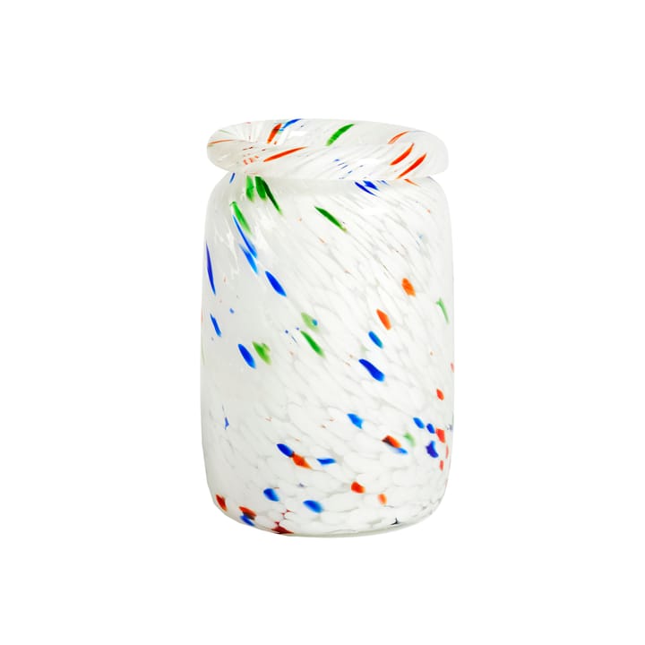 Splash Roll Neck Vase M 22cm - White dot (multi) - HAY
