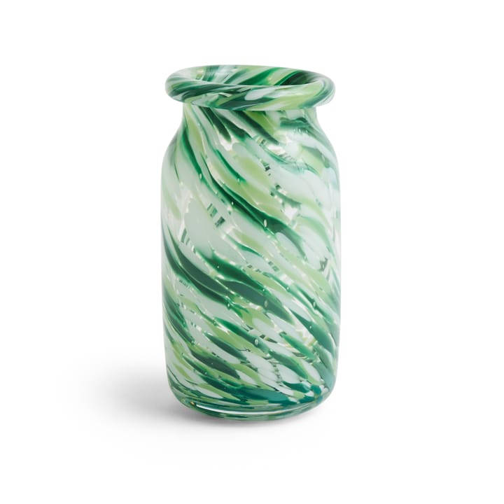 Splash Rollkragen Vase S 20,5 cm - Green Swirl - HAY
