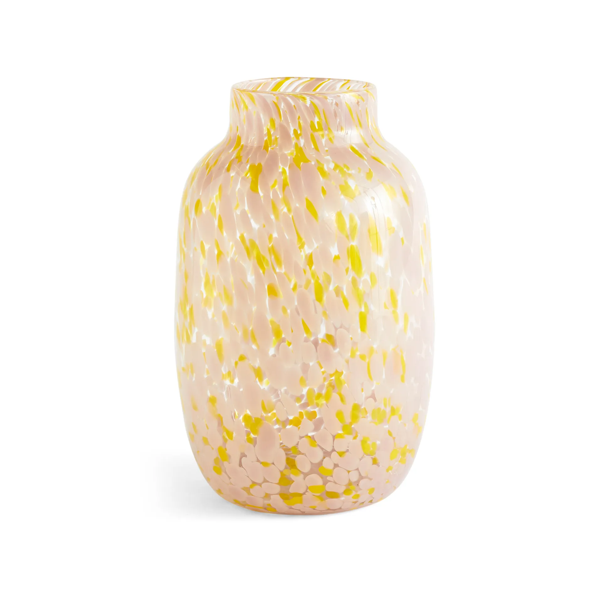 Splash Round Vase L, 30cm Light pink-yellow HAY