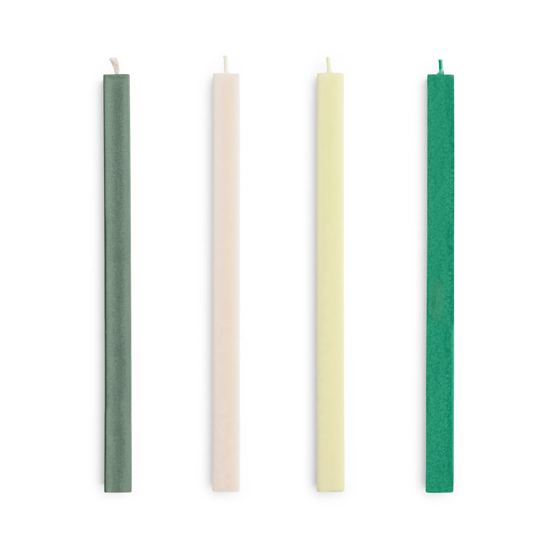 Square Candle Kerzenmix 4er-Pack, Greens-whites HAY