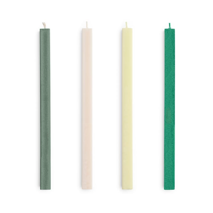 Square Candle Kerzenmix 4er-Pack - Greens-whites - HAY