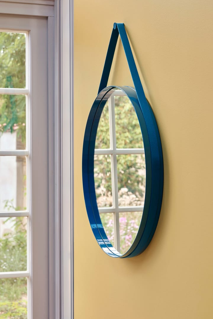 Strap Mirror Spiegel Ø70cm, Blue HAY