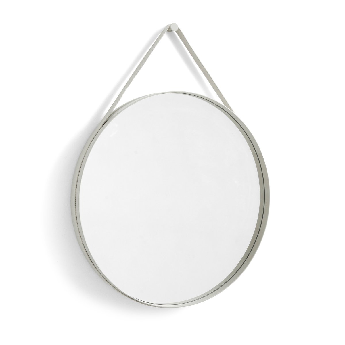 HAY Strap Mirror Spiegel o70cm Light grey | Skandinavisches Design | Wandspiegel | Grau