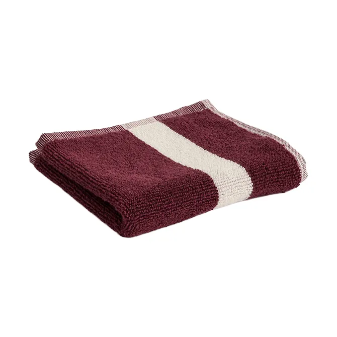 Stripe Handtuch, Burgundy, 30x30 cm HAY