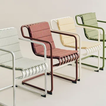 Terrazza Folding Sitzkissen - Olive bold stripe, 82x40 cm - HAY