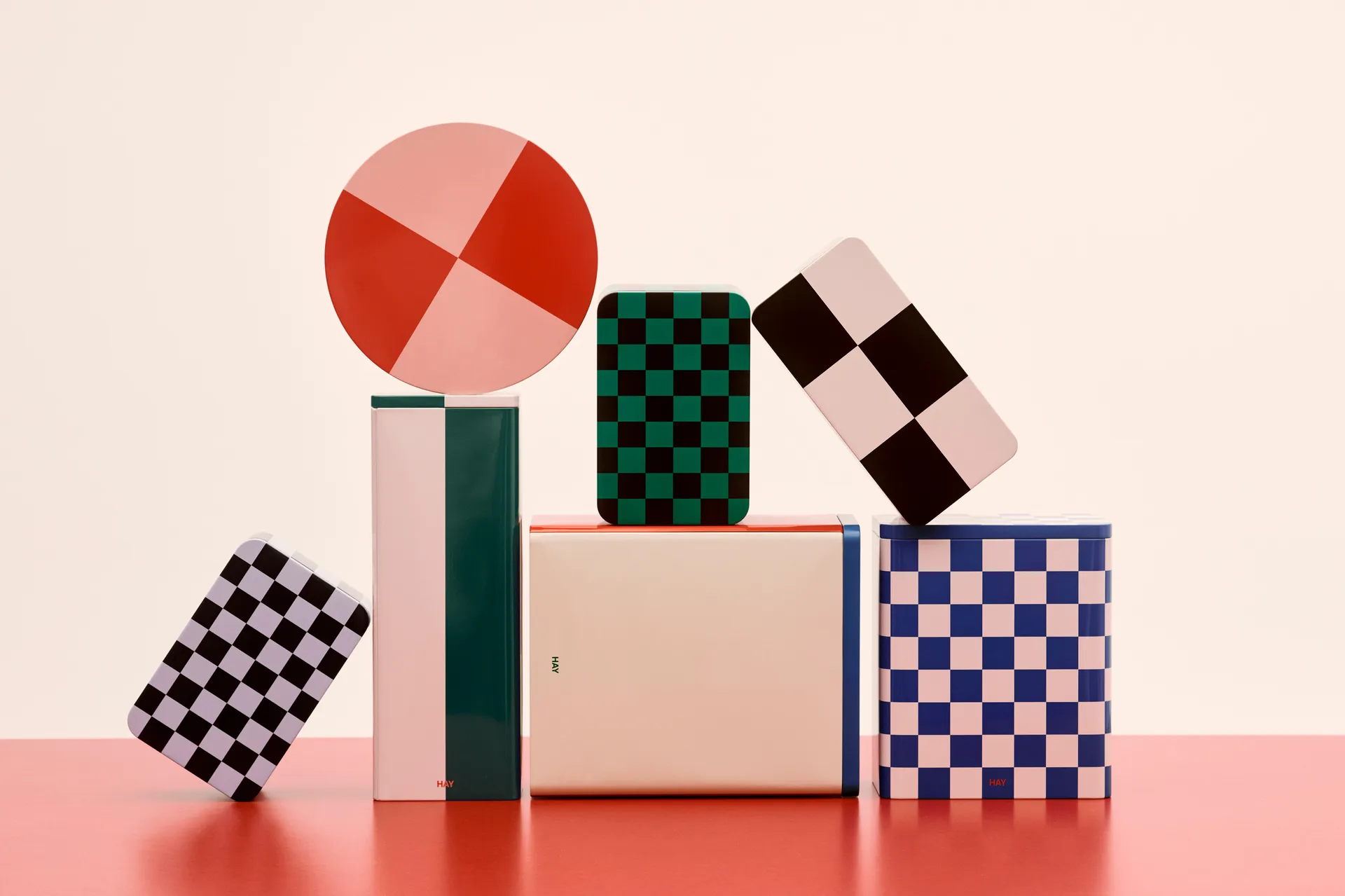 Tin Container Verwahrungsdose, Slim green-off white HAY