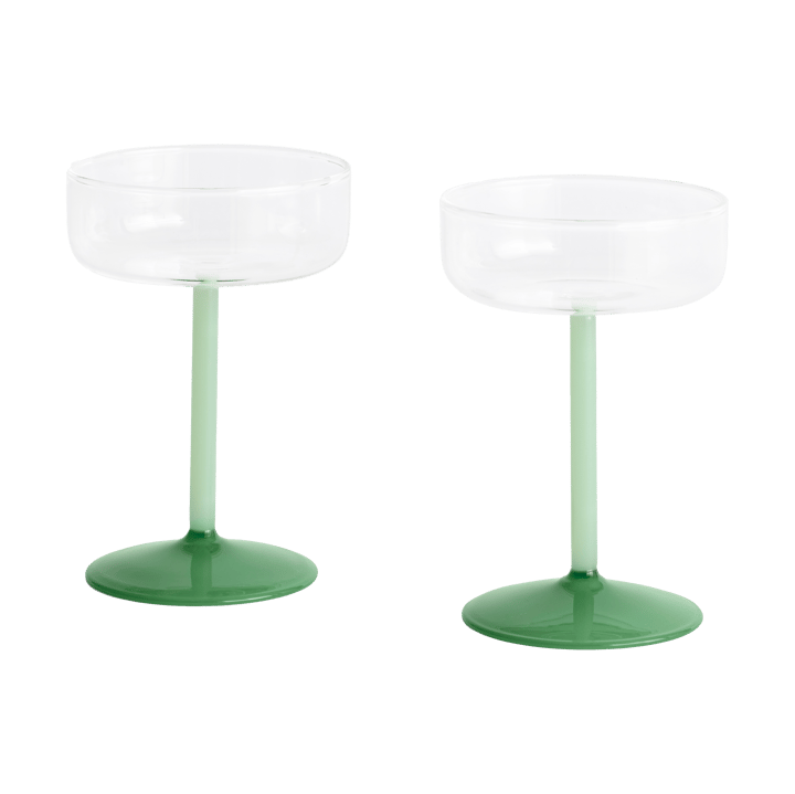 Tint coupeglas 20 cl 2er-Pack - Clear-jade light green-jade dark green - HAY