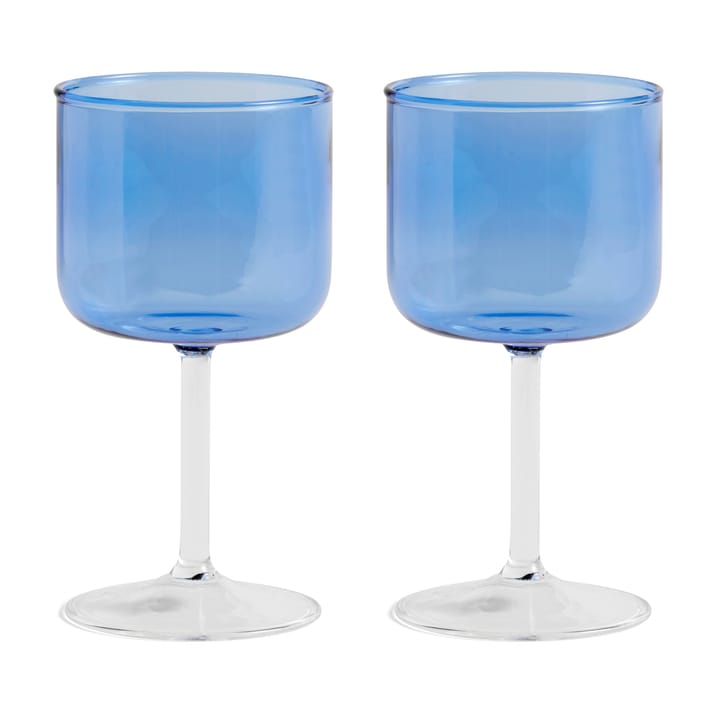 Tint Weinglas 25cl 2er Pack - blau-klar - HAY