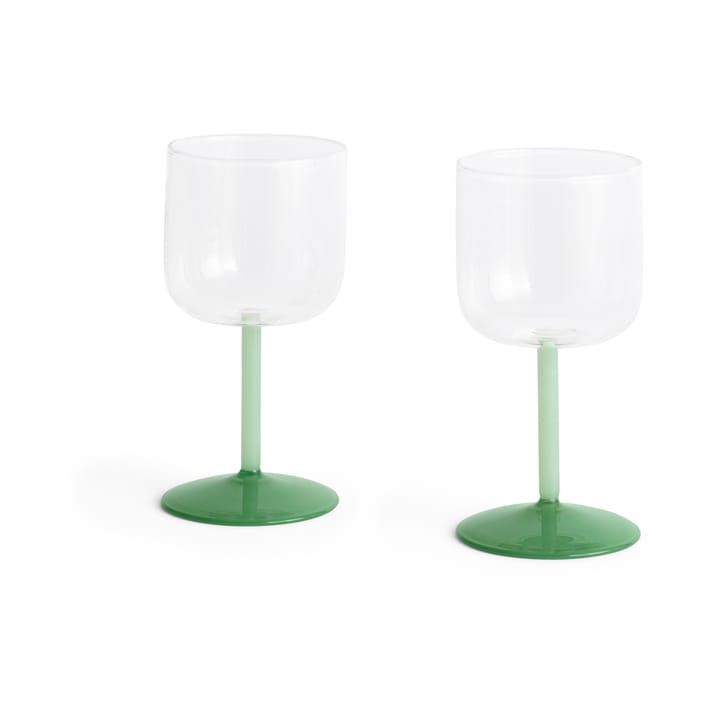 Tint Weinglas 25cl 2er-Pack - Clear-jade light green-jade dark green - HAY