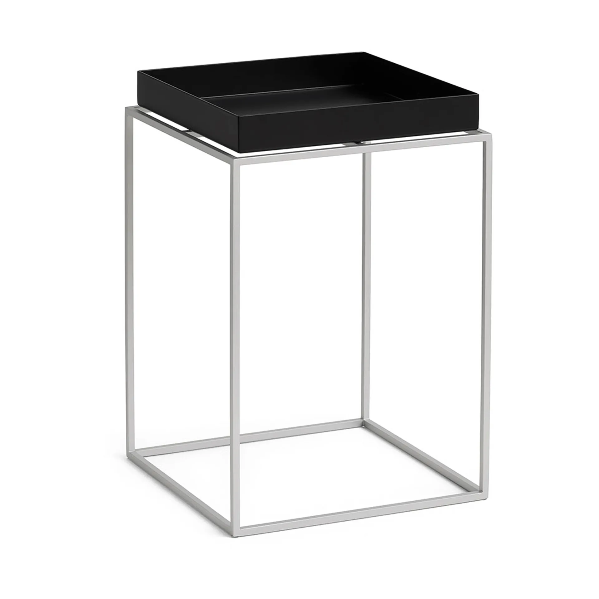 Tray Table mittelhoher Beistelltisch, Black-Silikon grau, 30x30x44 cm HAY