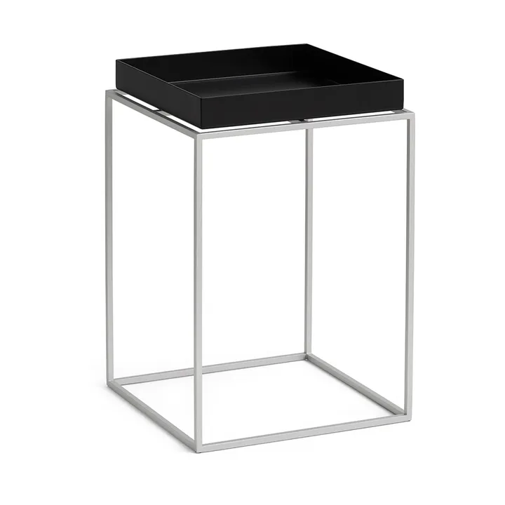Tray Table mittelhoher Beistelltisch - Black-Silikon grau, 30x30x44 cm - HAY