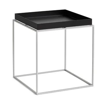 Tray Table mittelhoher Beistelltisch - Black-Silikon Grau, 40x40x44 cm - HAY