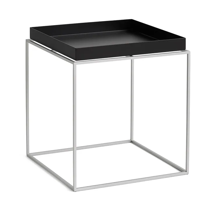 Tray Table mittelhoher Beistelltisch - Black-Silikon Grau, 40x40x44 cm - HAY