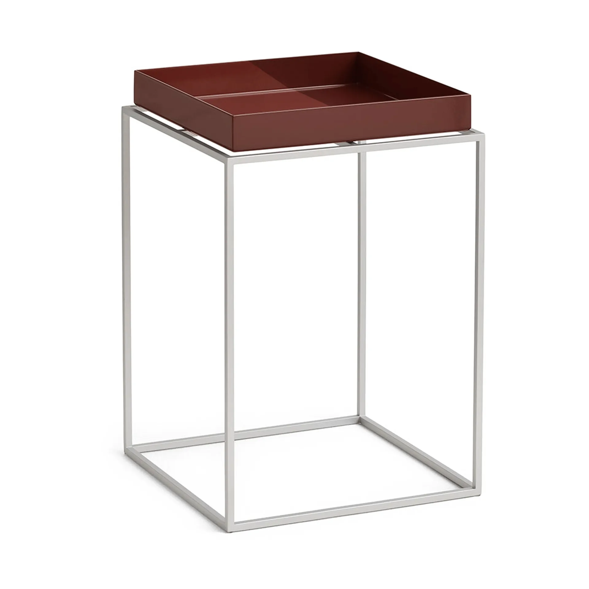 Tray Table mittelhoher Beistelltisch, Chocolate-Silikon grau, 30x30x44 cm HAY