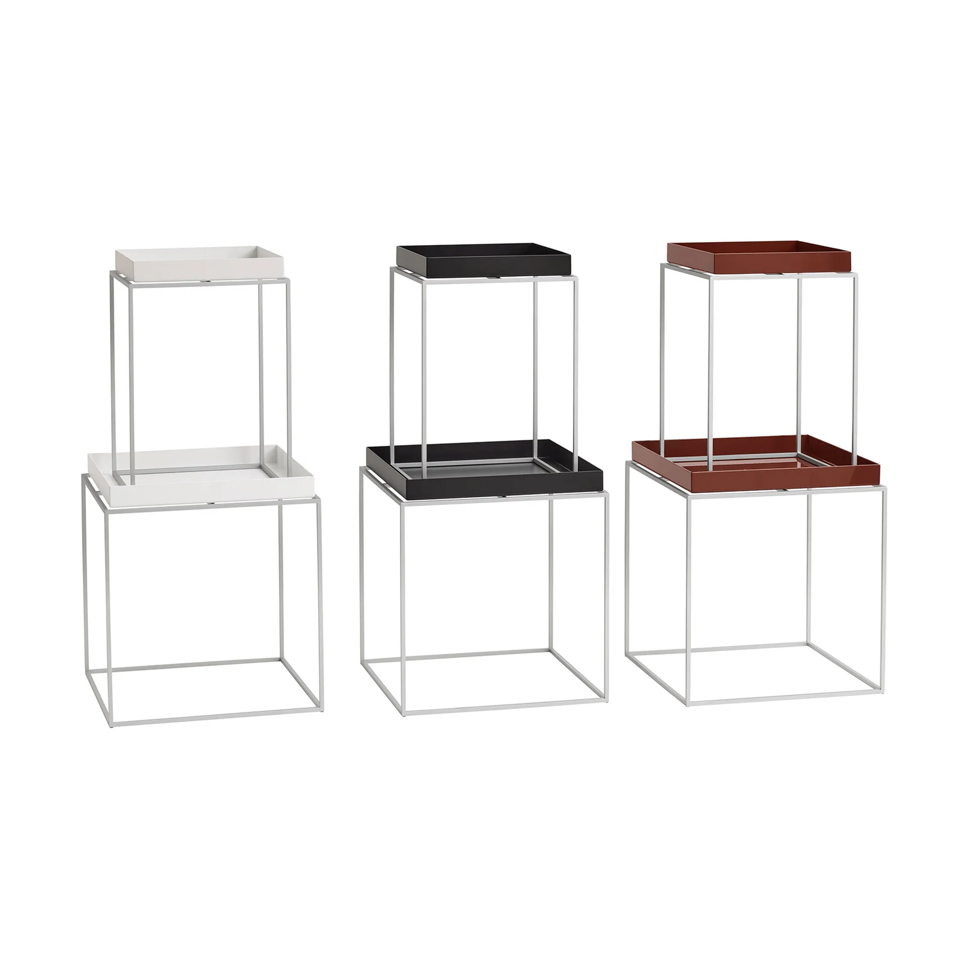 Tray Table mittelhoher Beistelltisch, Chocolate-Silikon grau, 30x30x44 cm HAY