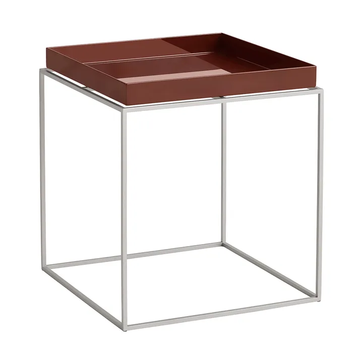 Tray Table mittelhoher Beistelltisch - Chocolate-Silikon grau, 40x40x44 cm - HAY