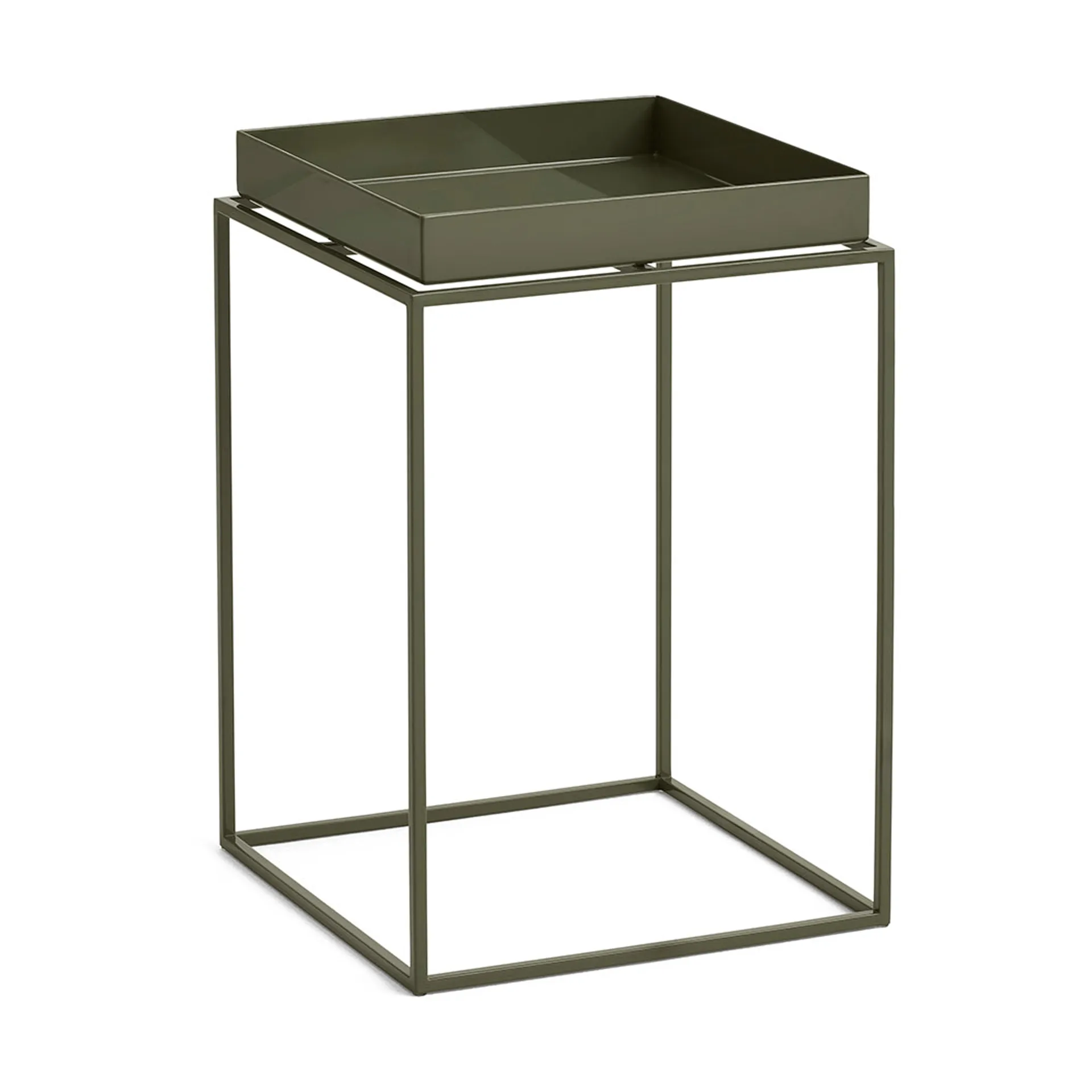 Tray Table mittelhoher Beistelltisch, Olivgrün, 30x30x44 cm HAY