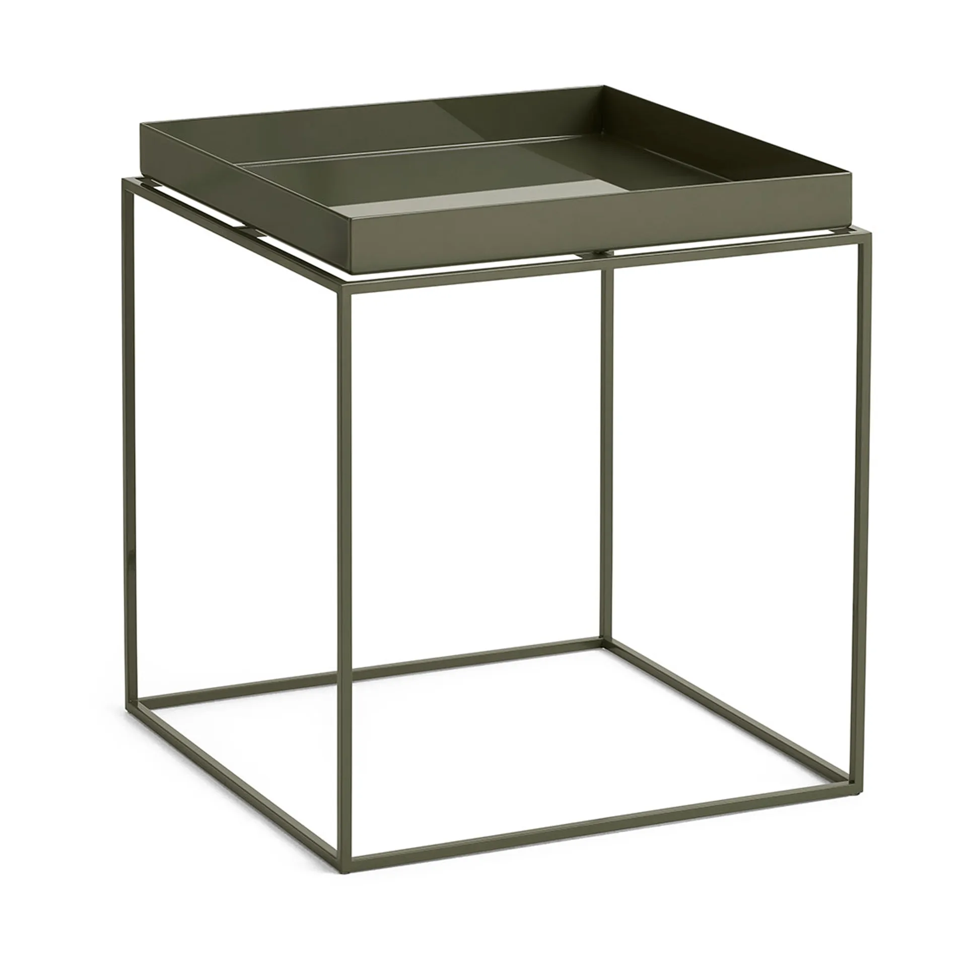 Tray Table mittelhoher Beistelltisch, Olivgrün, 40x40x44 cm HAY