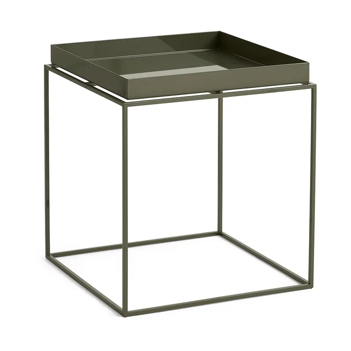 Tray Table mittelhoher Beistelltisch - Olivgrün, 40x40x44 cm - HAY