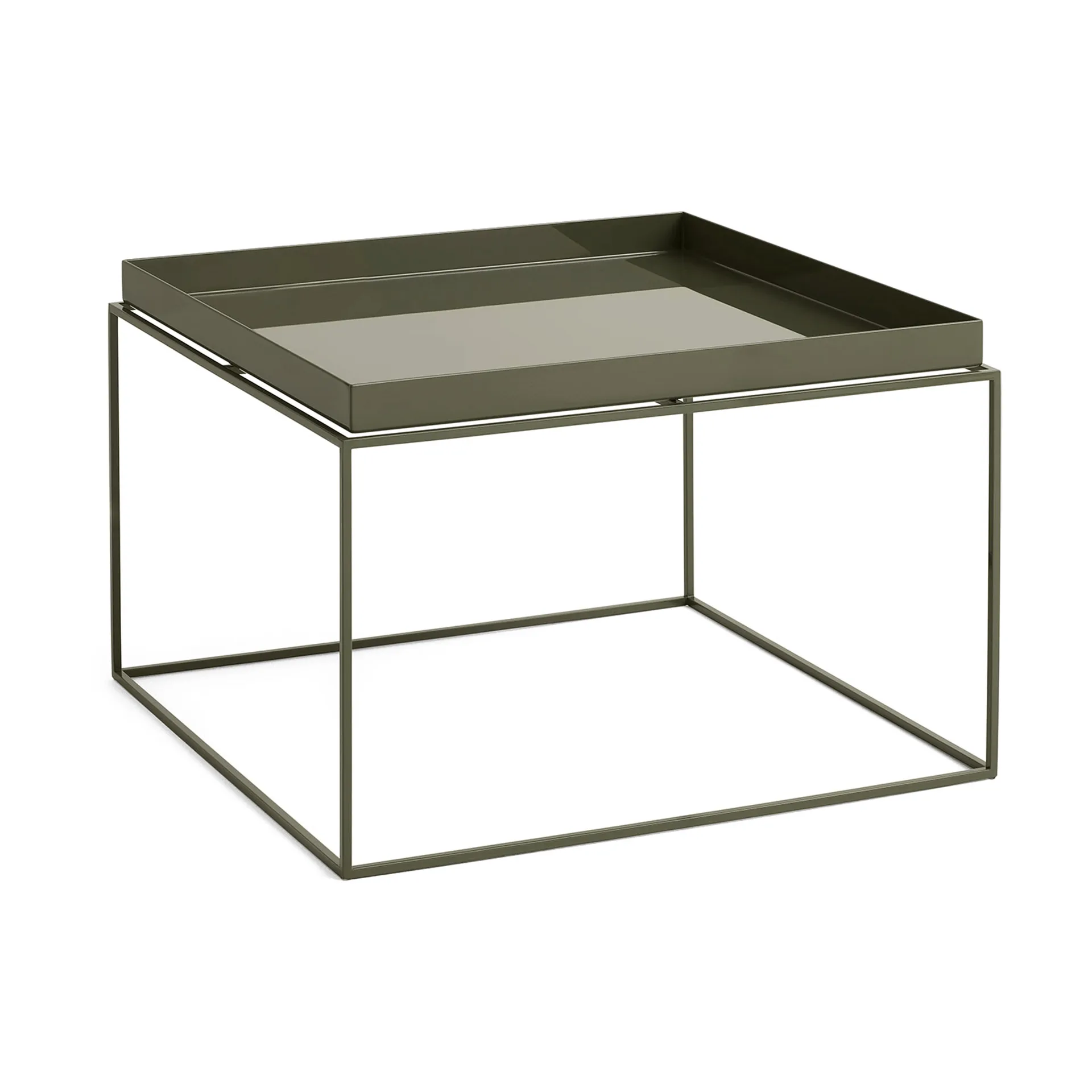 Tray Table mittelhoher Beistelltisch, Olivgrün, 60x60x39 cm HAY