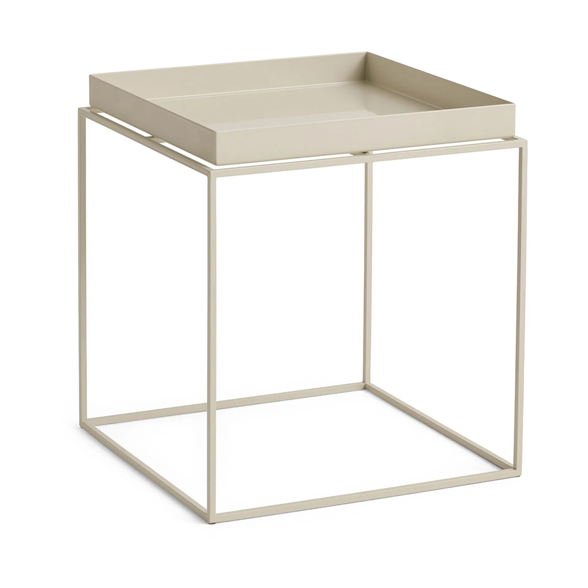 Tray Table mittelhoher Beistelltisch, Warmes Beige, 40x40x44 cm HAY