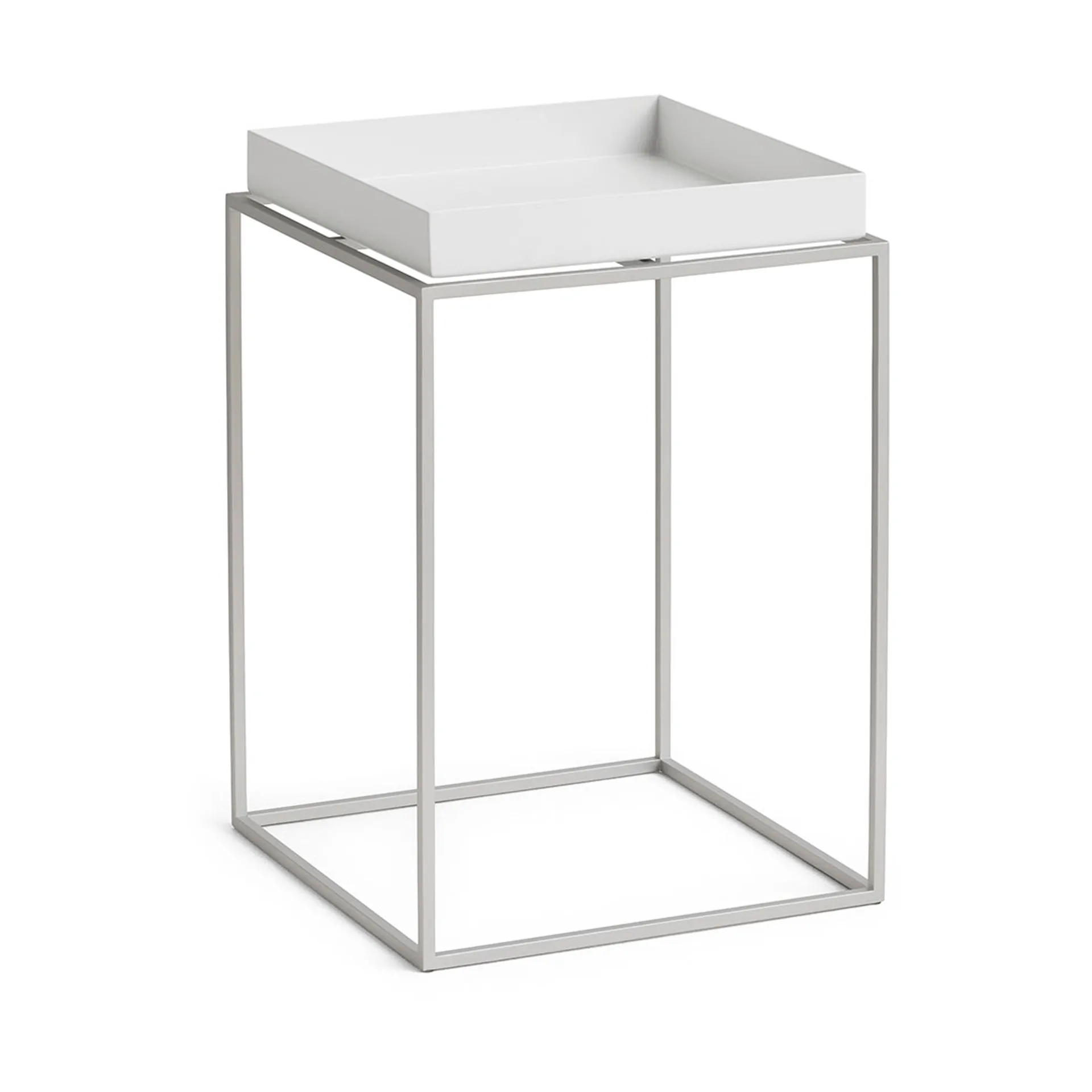 Tray Table mittelhoher Beistelltisch, White-Silikon grau, 30x30x44 cm HAY