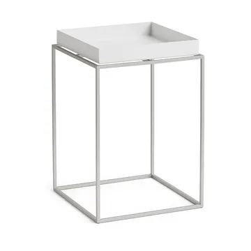 Tray Table mittelhoher Beistelltisch - White-Silikon grau, 30x30x44 cm - HAY