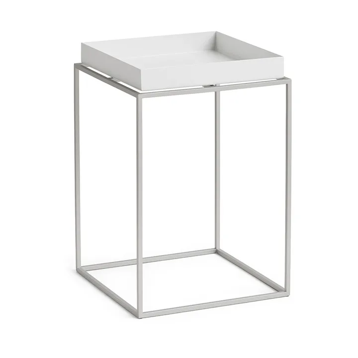 Tray Table mittelhoher Beistelltisch - White-Silikon grau, 30x30x44 cm - HAY
