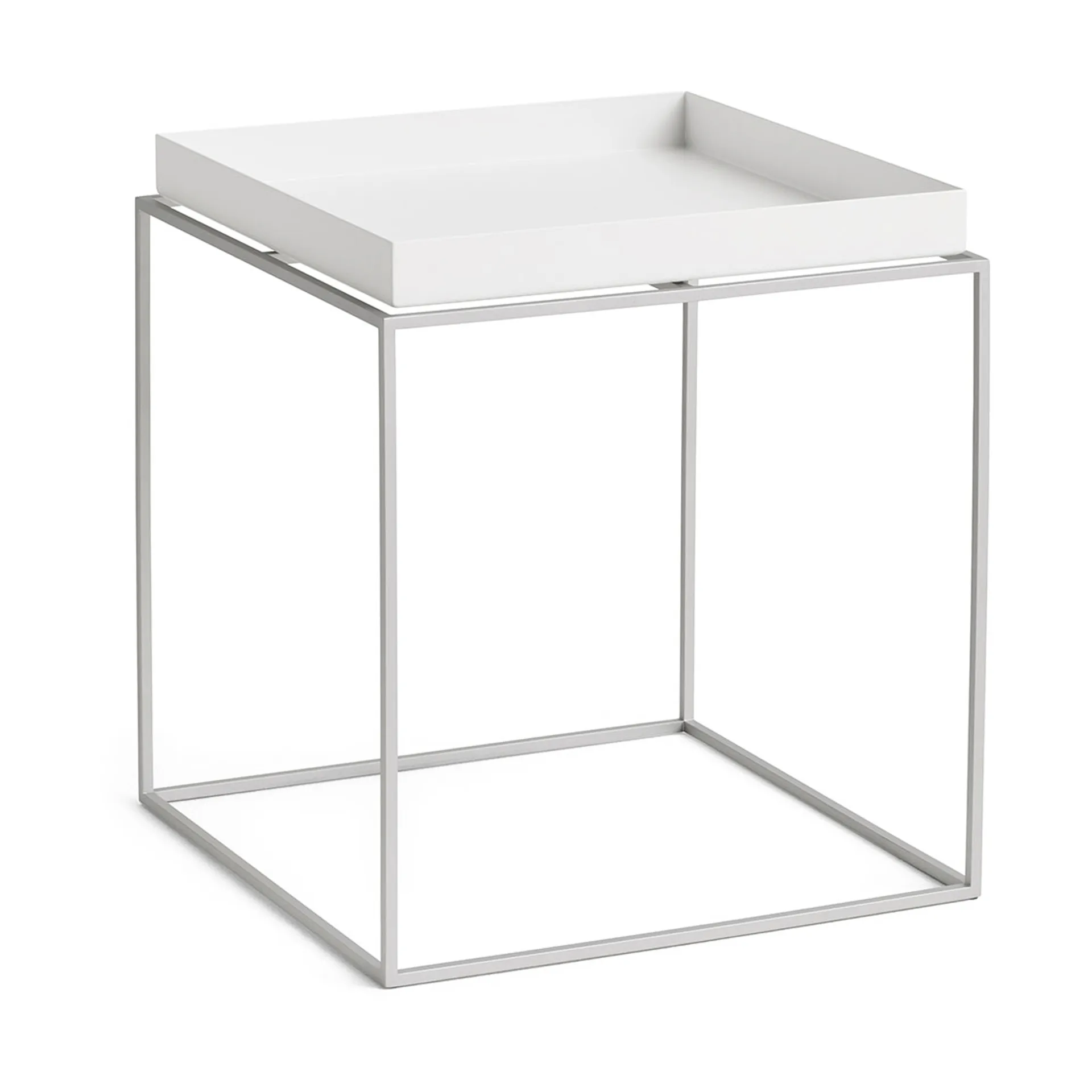 Tray Table mittelhoher Beistelltisch, White-Silikon grau, 40x40x44 cm HAY
