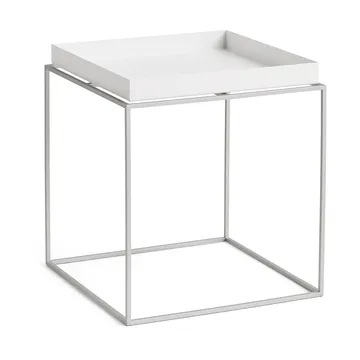Tray Table mittelhoher Beistelltisch - White-Silikon grau, 40x40x44 cm - HAY