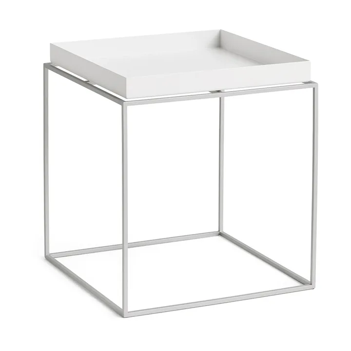 Tray Table mittelhoher Beistelltisch - White-Silikon grau, 40x40x44 cm - HAY