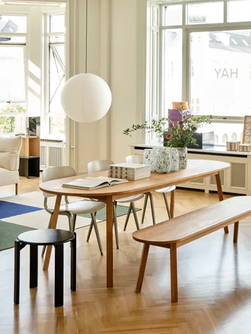 Triangle Leg Bank - water-based lacquered oak, 150 cm - HAY