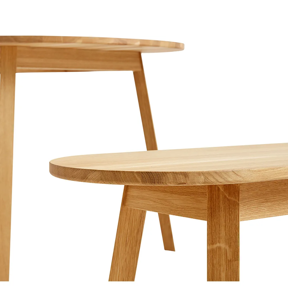 Triangle Leg Bank, water-based lacquered oak, 200 cm HAY