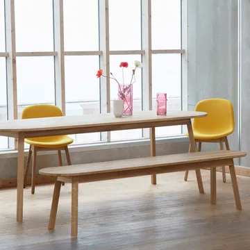 Triangle Leg Bank - water-based lacquered oak, 200 cm - HAY