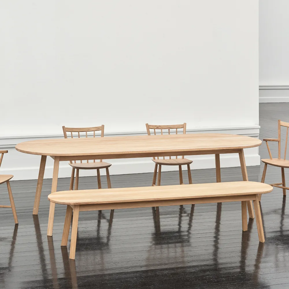 Triangle Leg Esstisch, Geölte Eiche, 250×85 cm HAY