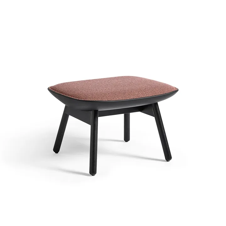 Uchiwa Fußhocker - 12 clementine-schwarz Eiche-schwarz Leder - HAY