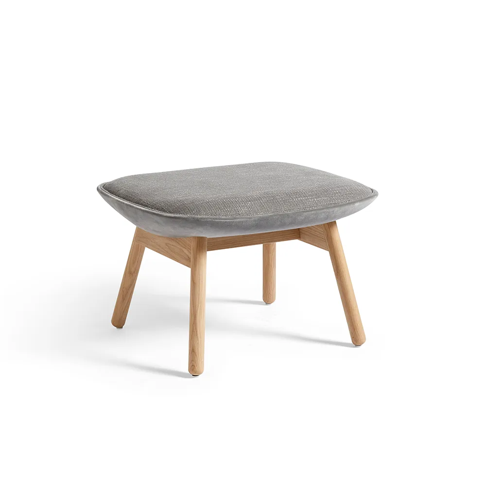 Uchiwa Fußhocker, Roden 05 magnesium-Eiche-Rückseite lola warm grey HAY