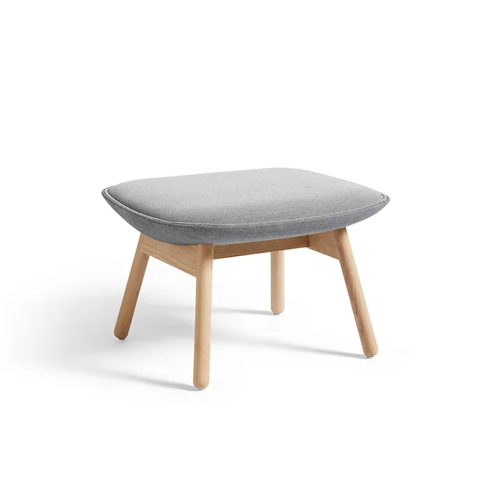Uchiwa Fußhocker - Steelcut trio 133 grey-Eiche-Rückseite remix 143 - HAY