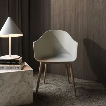 Uchiwa Quilt Loungesessel - Magnesium-Eiche-Rückseite lola warm grey - HAY