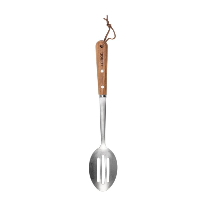 Rostfri geschlitzter Servierlöffel 34cm - Buche - Heirol