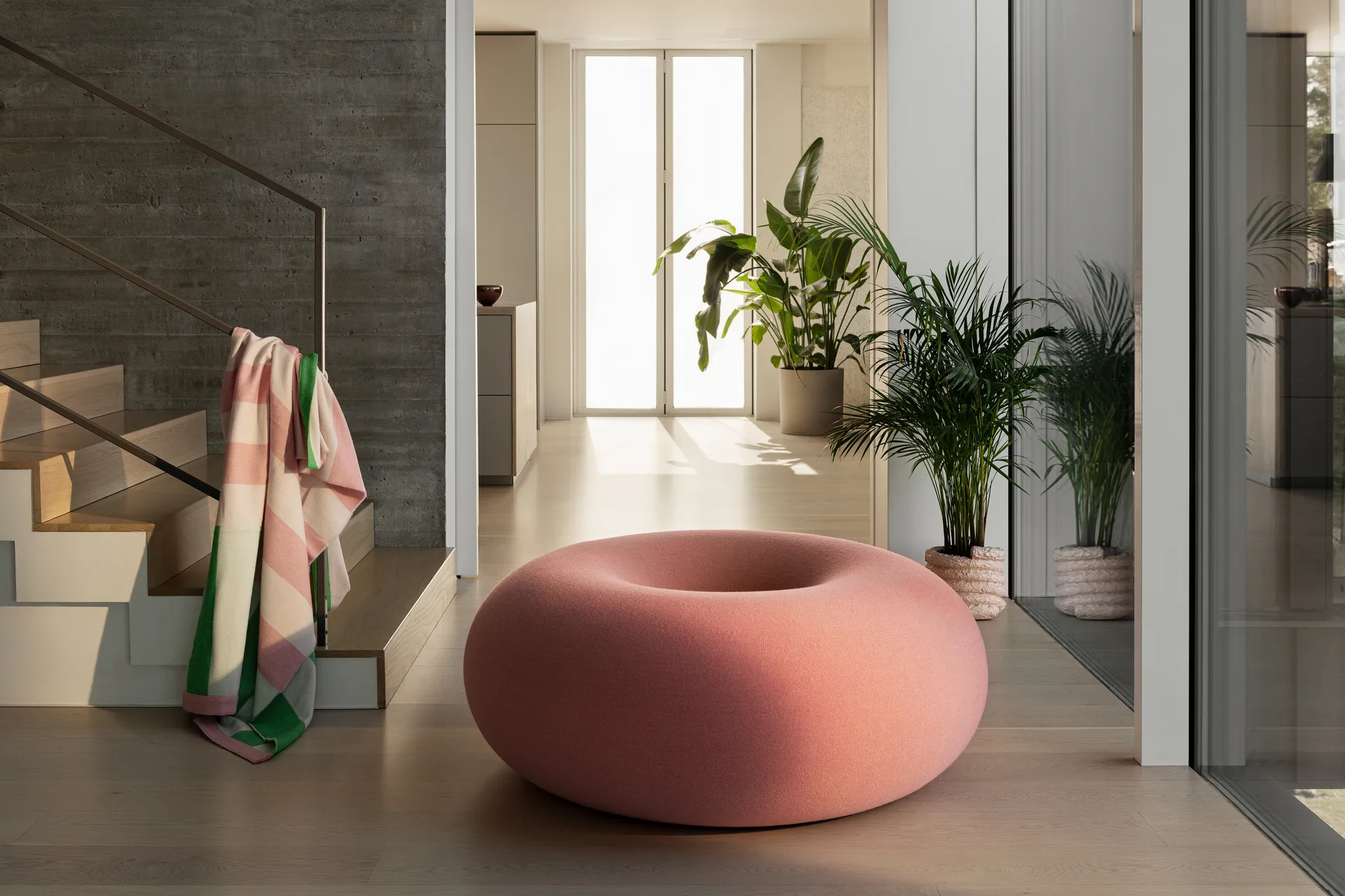Boa Pouf Ø114 cm, Cotton candy Hem