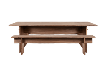 Bookmatch Esstisch mit Bänken 220 cm - Walnuss - Hem