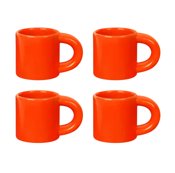 Bronto Espressotasse 10 cl 4er-Pack - Orange - Hem