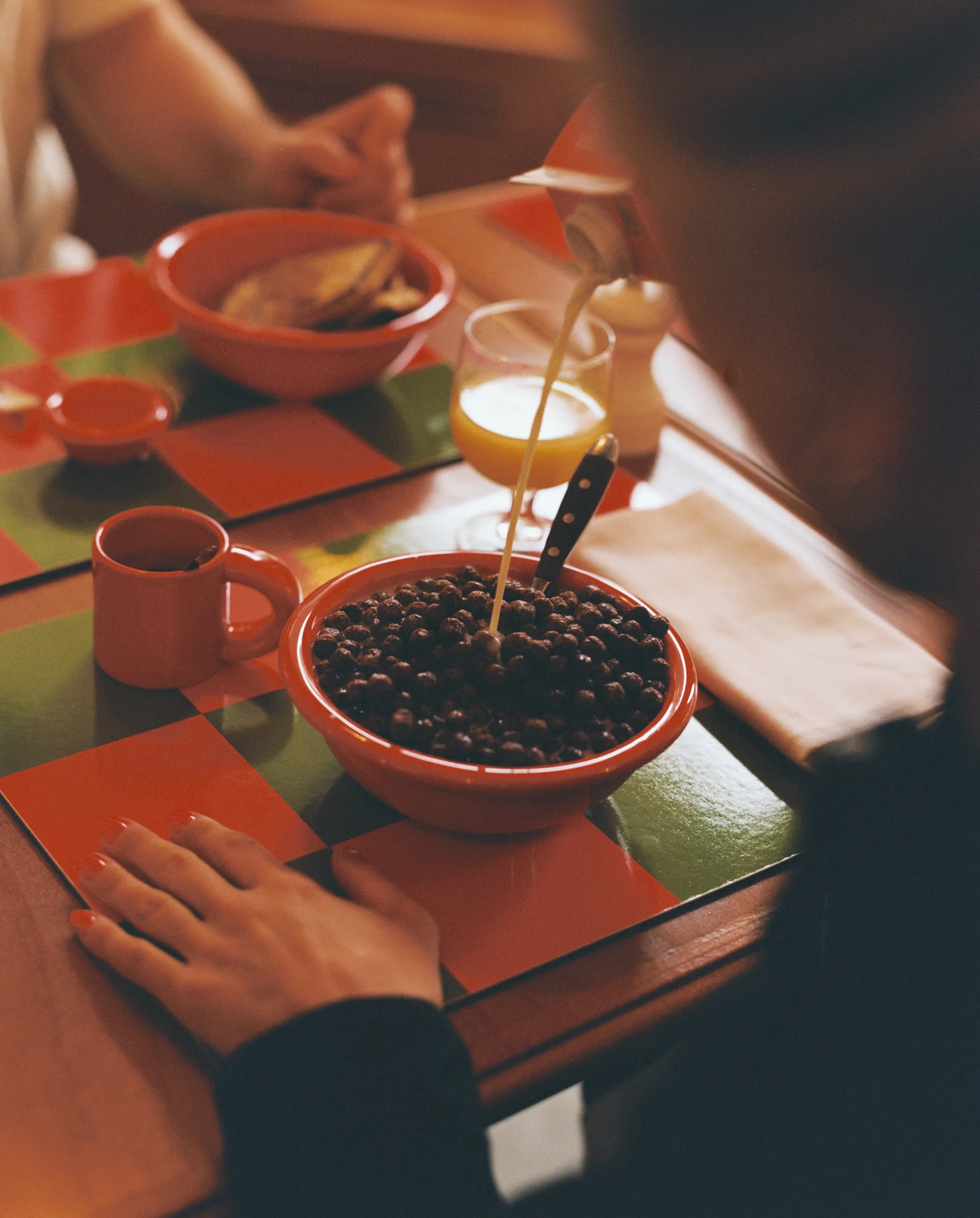 Check Tischset 30x40 cm 2erer-Pack, Butter-burgundy Hem