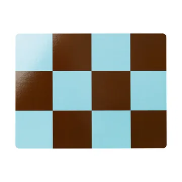 Check Tischset 30x40 cm 2erer-Pack - Light blue-chocolate - Hem
