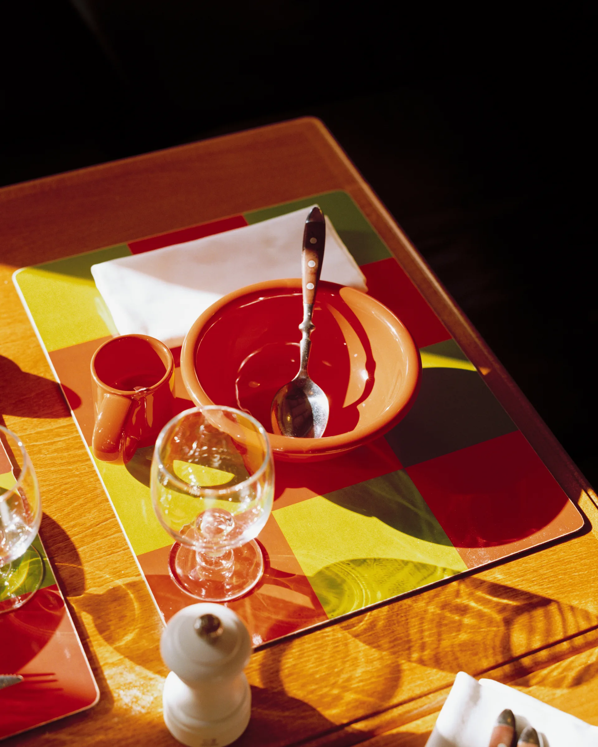 Check Tischset 30x40 cm 2erer-Pack, Red-green Hem