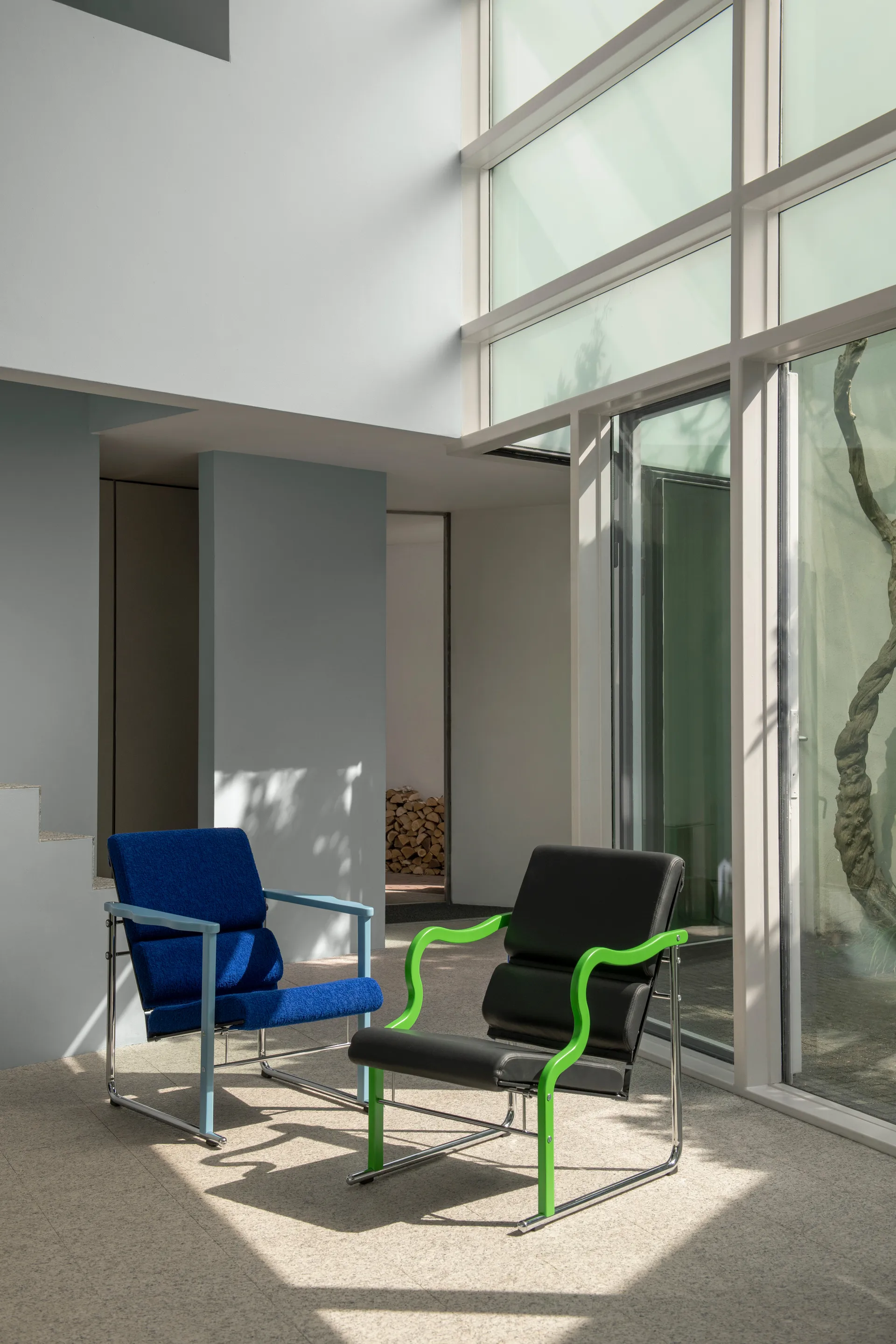 Experiment 501 Loungesessel, Green-black leather Hem