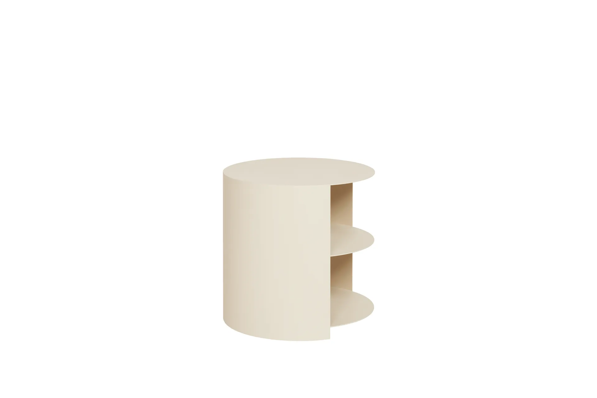 Hide Beistelltisch Ø38x41 cm, Light ivory textured Hem